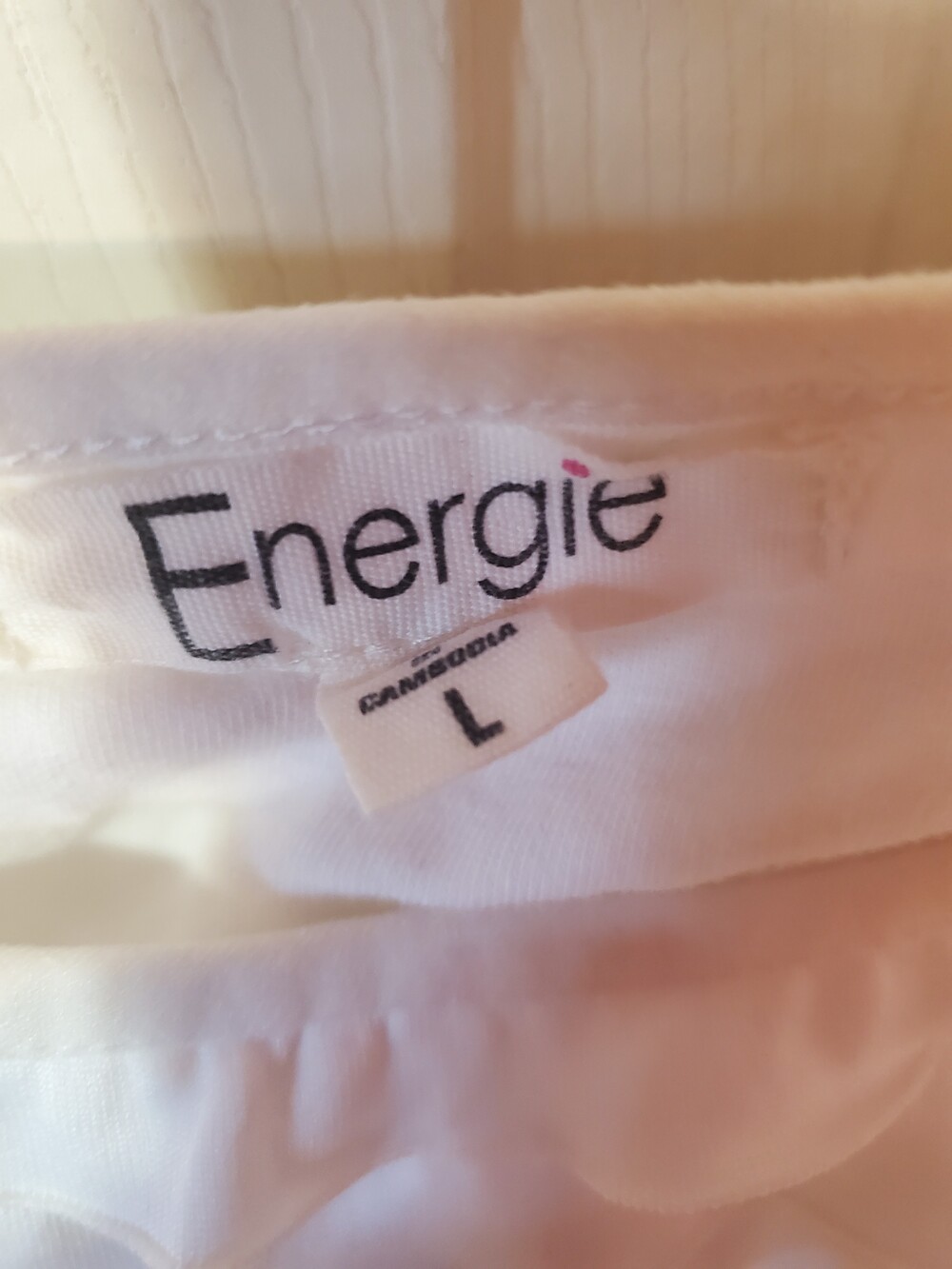 Energie White Ruffle Top. Large. - Picture 6 of 8